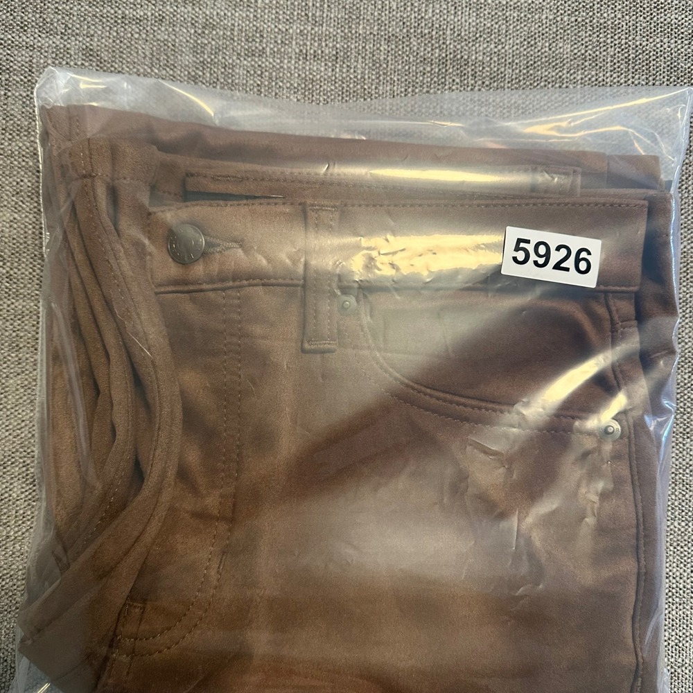 Banana Republic Wide Leg High Rise Pants Women 28/6 Brown Faux Suede - Picture 11 of 11